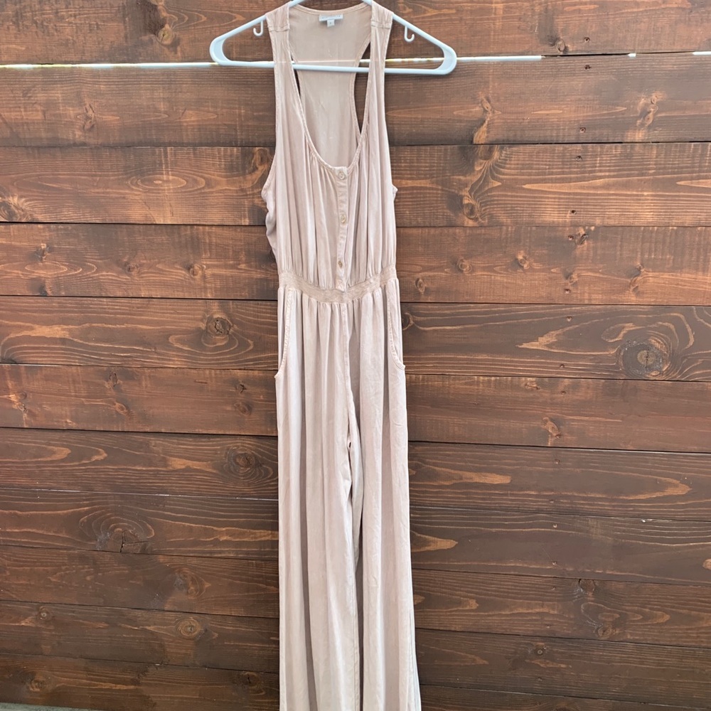 Anthropologie The Odells Beige Pants Jumpsuit
